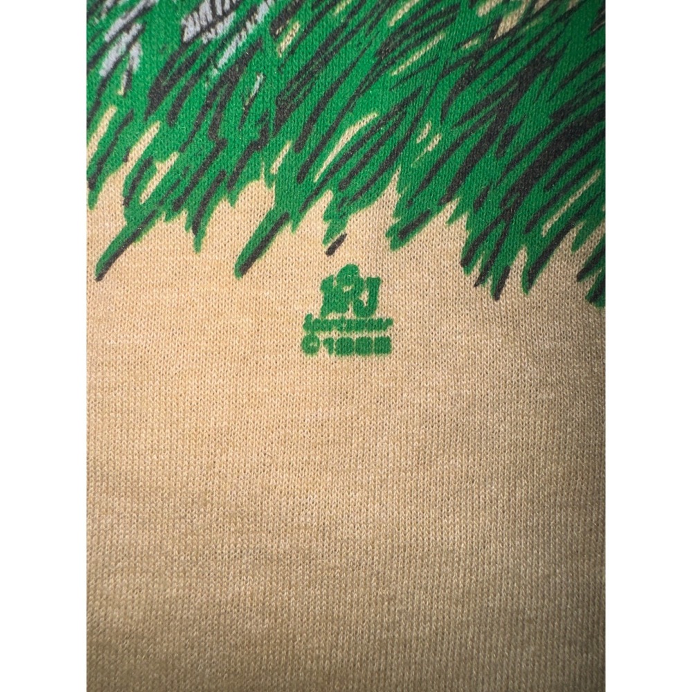 Vintage 1985 Black Bear T-Shirt XL Double Sided Nature Jerzees 50/50 USA Tan - Picture 5 of 11